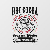 Oude Mode warme cacao kerst Raamsticker (Vel)