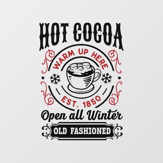 Oude Mode warme cacao kerst Raamsticker (Vel)
