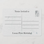 Oude Modeauto Verjaardag, Baby shower Uitnodiging (Achterkant)