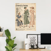 Oude modebladmateriaal, Retro mode Poster (Thuiskantoor)