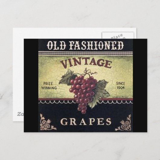 Oude modedruiven voor gebruik, Paarse en zwarte w Briefkaart (Voorkant / Achterkant)