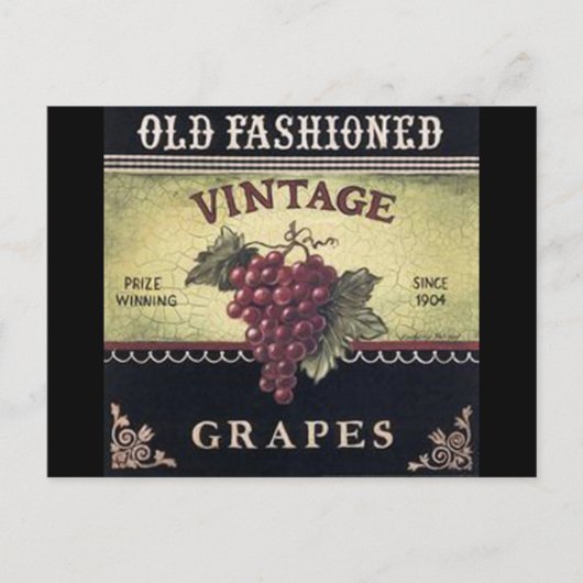 Oude modedruiven voor gebruik, Paarse en zwarte w Briefkaart (Voorkant)