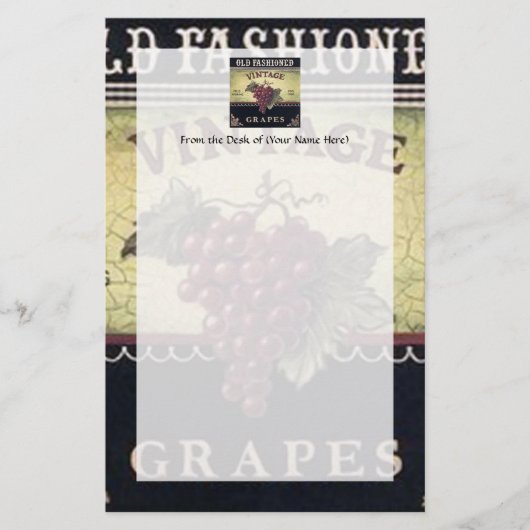 Oude modedruiven voor gebruik, Paarse en zwarte w Briefpapier (Voorkant)