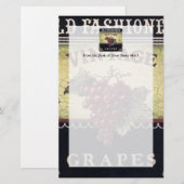 Oude modedruiven voor gebruik, Paarse en zwarte w Briefpapier (Voorkant / Achterkant)