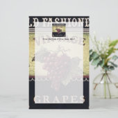 Oude modedruiven voor gebruik, Paarse en zwarte w Briefpapier (Staand voorkant)