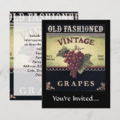 Oude modedruiven voor  gebruik, Paarse en zwarte w Kaart (Voorkant / Achterkant)