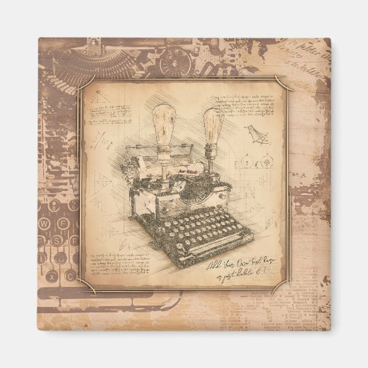 Oude Modekunst. Auteur / Schrijverscadeau Magneet (Voorkant)
