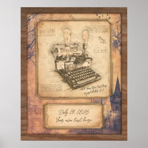  Oude Modekunst. Auteur / Schrijverscadeau Poster