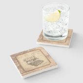  Oude Modekunst. Auteur / Schrijverscadeau Stenen Onderzetter (Zijkant)