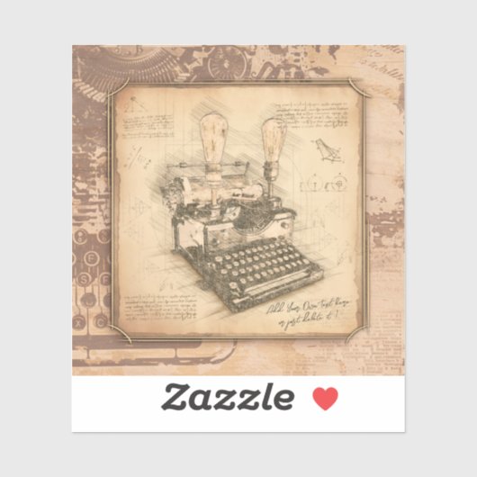  Oude Modekunst. Auteur / Schrijverscadeau Sticker (Vel)