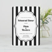 Oude Moderne Streep Oefenavond Dinersuitnodiging Kaart (Staand voorkant)