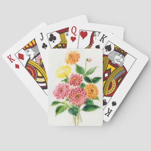 Oude Moeder Bloem Bloemstuk Speelkaarten (Achterkant)