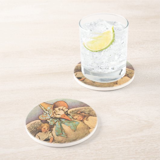 Oude Moeder de Gans Kinderen Jessie Willcox Smith Zandsteen Onderzetter (Zijkant)