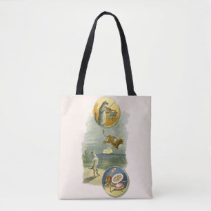 Oude Moeder de Gans-kinderrijmpje Hey Diddle Tote Bag