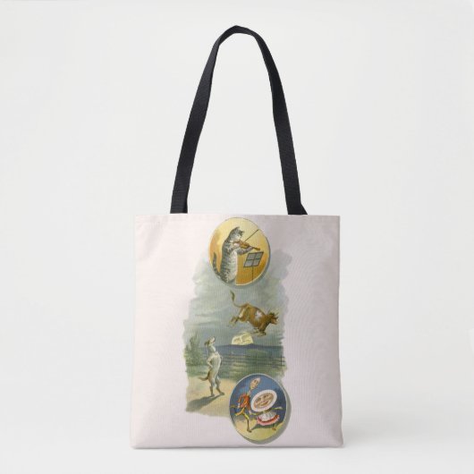Oude Moeder de Gans-kinderrijmpje Hey Diddle Tote Bag (Voorkant)
