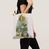 Oude Moeder de Gans-kinderrijmpje Hey Diddle Tote Bag (Dichtbij)