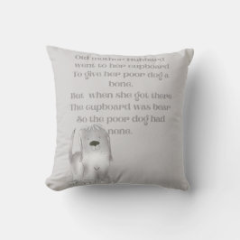 Oude moeder Hubbard cartoon plezier in grays Kussen