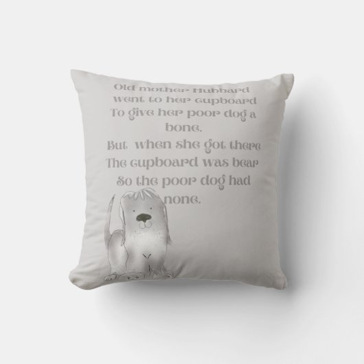 Oude moeder Hubbard cartoon plezier in grays Kussen (Voorkant)
