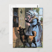 Oude moeder Hubbard en haar hond Briefkaart (Voorkant / Achterkant)