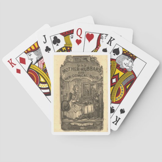 Oude moeder Hubbard en haar koele hond Pokerkaarten (Achterkant)