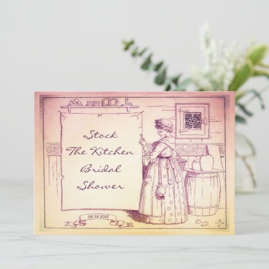  Oude Moeder Hubbard Keuken Vrijgezellenfeest Kaart (Staand voorkant)