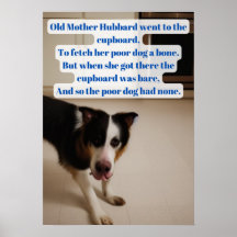 Oude moeder Hubbard, komische look
