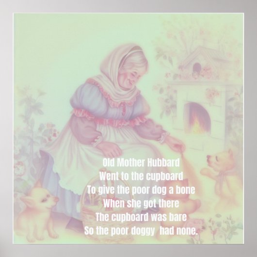 Oude Moeder Hubbard Kwekerij Rijm Poster (Voorkant)