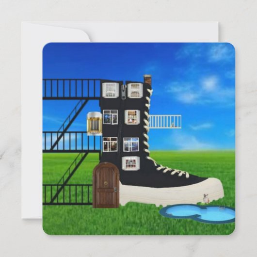 Oude moeder Hubbard Notecard Feestdagenkaart (Voorkant)