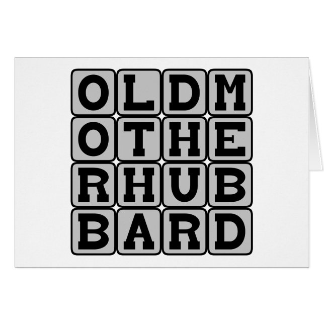 Oude Moeder Hubbard, Nursery Rijm Dame (Voorkant Horizontaal)