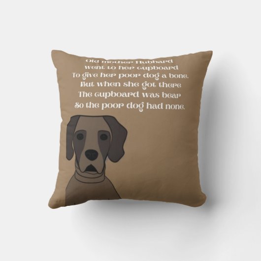 Oude moeder Hubbard rijmt een leuke hond in browse Kussen (Achterkant)