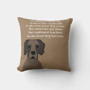 Oude moeder Hubbard rijmt een leuke hond in browse Kussen