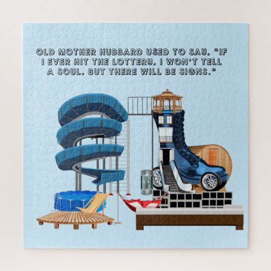 Oude moeder Hubbard won de loterijpuzzel Legpuzzel (Verticaal)