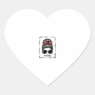 Oude Moeder Leven Rommelige Knot Sjaal Shirt Ontwe Hart Sticker