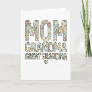Oude Moeder Oma Oudovergrootmoeder Familie Liefde Kaart
