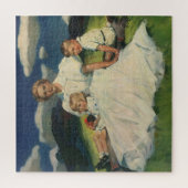 Oude Moederdag, moeder met kinderen Legpuzzel (Verticaal)