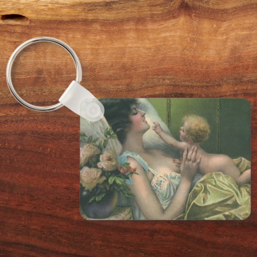 Oude Moederdag, Victoriaanse moeder met baby Sleutelhanger (Achterkant)