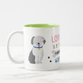 Oude Mok van Sheepdog - schattige hondenliefhebber (Links)