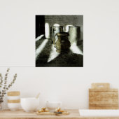 Oude Mokken van koper en turf Poster (Keuken)