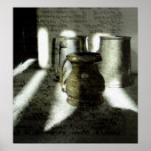 Oude Mokken van koper en turf Poster (Voorkant)