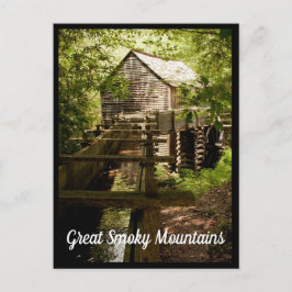 Oude molen en waterrad Great Smoky Mountains Briefkaart