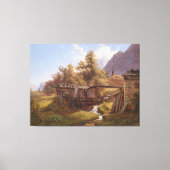 Oude molen in het dal bij Berchtesgaden Canvas Afdruk (Voorkant)