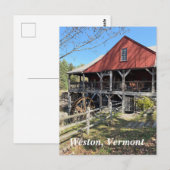 Oude Molen Museum in Weston, VT Briefkaart (Voorkant / Achterkant)