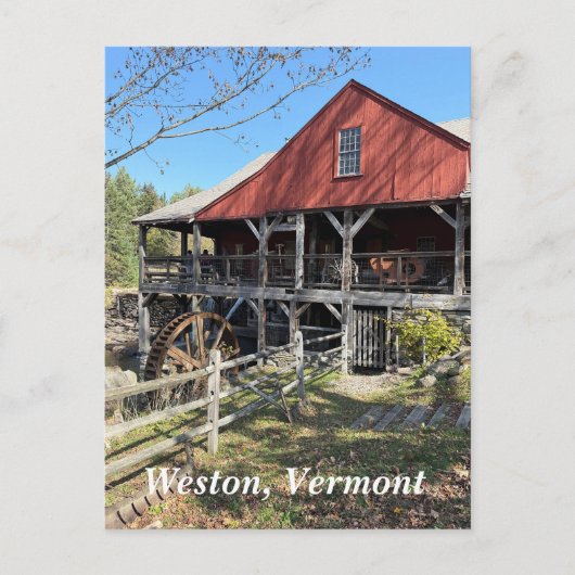 Oude Molen Museum in Weston, VT Briefkaart (Voorkant)