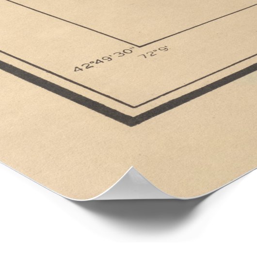 Oude Monadnock-kaart (1891) Poster (Hoek)