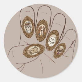 Oude-Money-Nagels Ronde Sticker