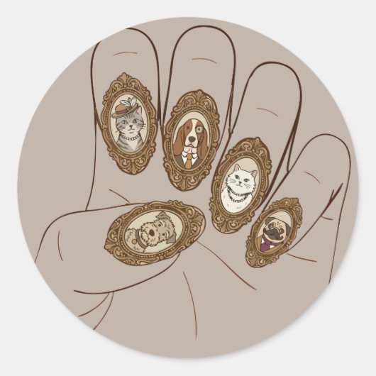 Oude-Money-Nagels Ronde Sticker (Voorkant)