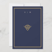 Oude-Money-Navyblauwe Save-the-Date-Uitnodiging Save The Date (Achterkant)