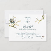 Oude Monogram Bloemranken RSVP Kaartje (Voorkant)