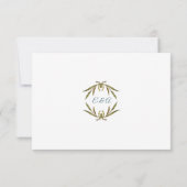 Oude Monogram Bloemranken RSVP Kaartje (Achterkant)