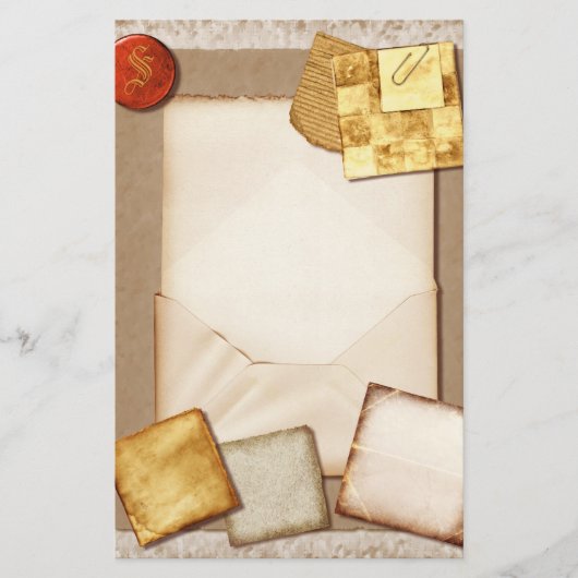  Oude Monogrammofoonbenodigdheden Briefpapier (Voorkant)